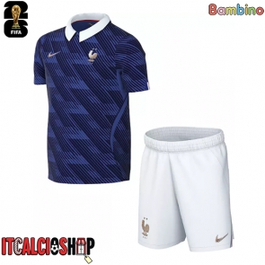 Francia Prima Maglia Bambino Mondiali 2026 Manica Corta (+ Pantaloni corti)